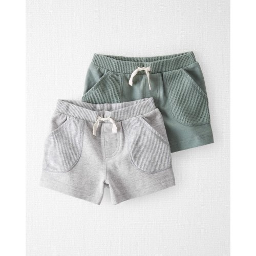 Baby 2-Pack Organic Cotton Waffle Knit Shorts - Little Planet | Carter's