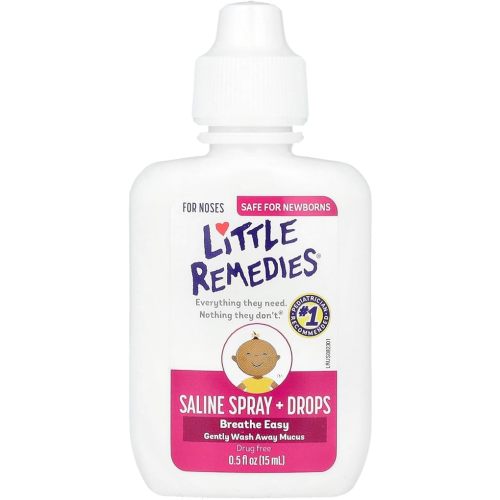 Little Remedies Saline Spray and Drops, Safe for Newborns, 0.5 fl oz