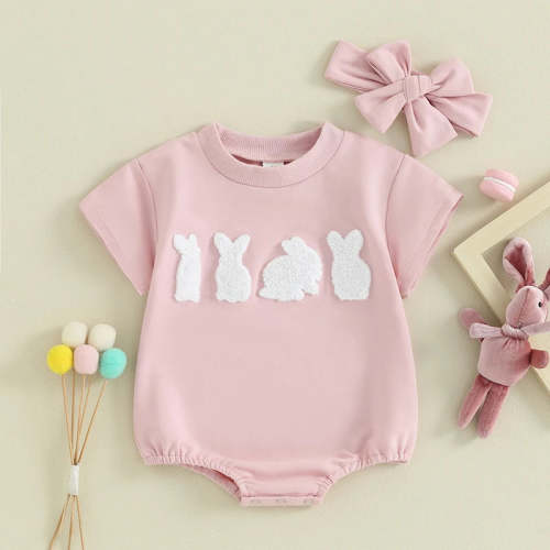 Pink Bunny Rabbit Onesie & Bow