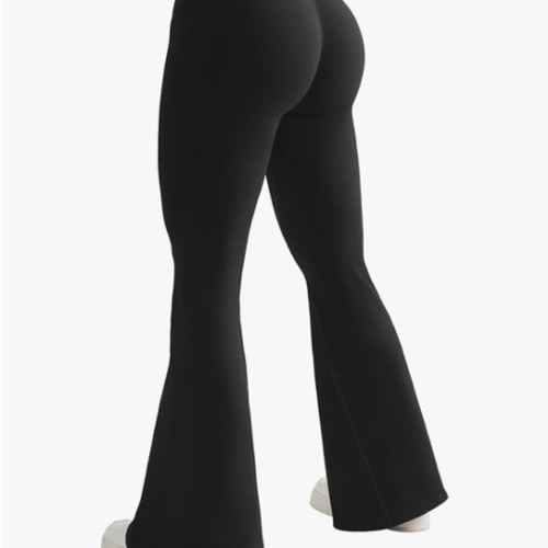 OMKAGI Butt Lifting Flare Leggings for Women Tummy Control Wide Leg Flared Yoga Pants