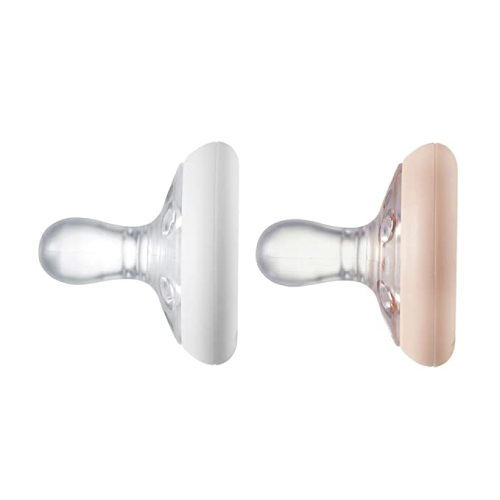 Tommee Tippee Breast-Like Pacifier, Skin-Like Texture, Symmetrical Design, BPA-Free Binkies, 6-18m, 2-Count, Blush/Moonbeam - 6-18 Months - 2 Count