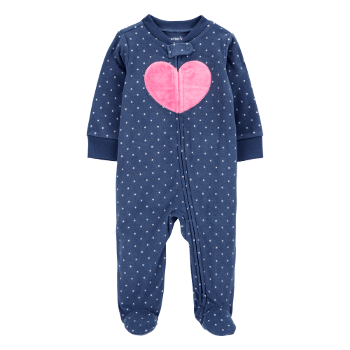 Baby Heart Fleece Zip-Up Footie Sleep & Play Pajamas - Carter's | Carter's