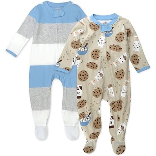 HonestBaby Baby Sleep N' Play One-Piece Zip-Front Footed Organic Cotton Pajama Sleeper