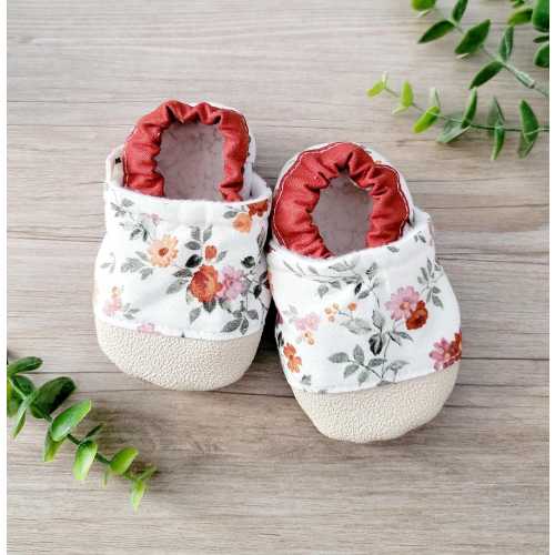 Baby shoes floral baby girl booties toddler soft sole shoes for baby shower gift idea for new baby crib shoes floral baby gift handmade cute