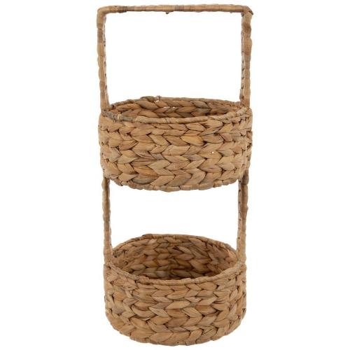 Two-Tier Braided Water Hyacinth Basket