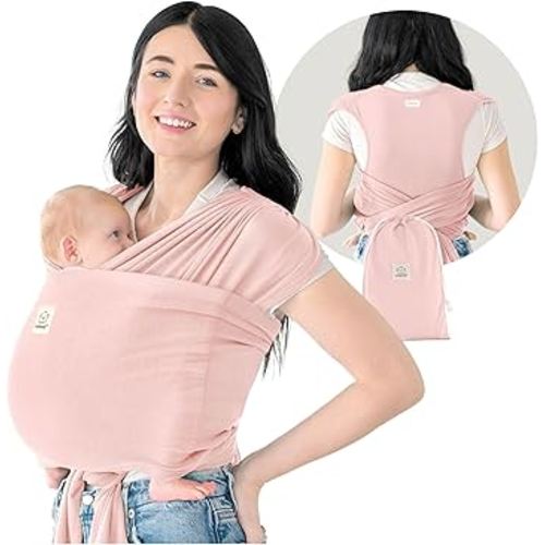 KeaBabies Baby Wrap Carrier Ring Sling - Easy to Wear, Adjustable D-Lite Baby Carrier Newborn to Toddler, Infant Carrying Shirt, Hands Free Bonding, Breathable Fabric Wearing Wrap (Dusty Pink)