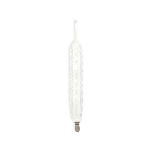 Legacy Pacifier Clip - Legacy White, Ecru Ribbon