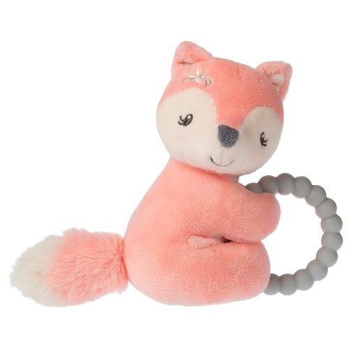 Mary Meyer Soft Baby Rattle with Soothing Teether Ring, 6-Inches, Sweet-n-Sassy Fox