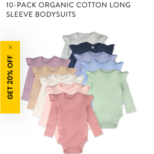10-Pack Organic Cotton Long Sleeve Bodysuits | Honest Baby Clothing