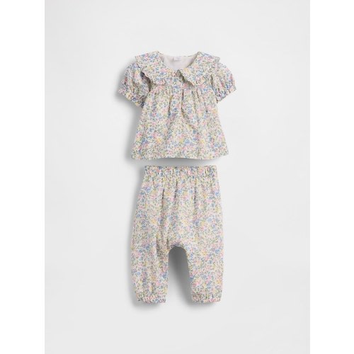 Baby Ruffle Puff-Sleeve Outfit Set