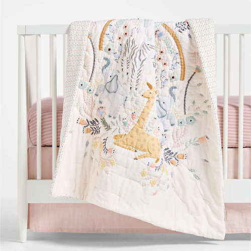 Sweet Savannah Organic Cotton Baby Crib Quilt