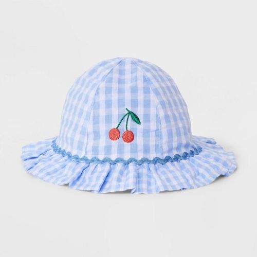 Baby Gingham Bucket Hat - Cat & Jack™ Blue 0-6m
