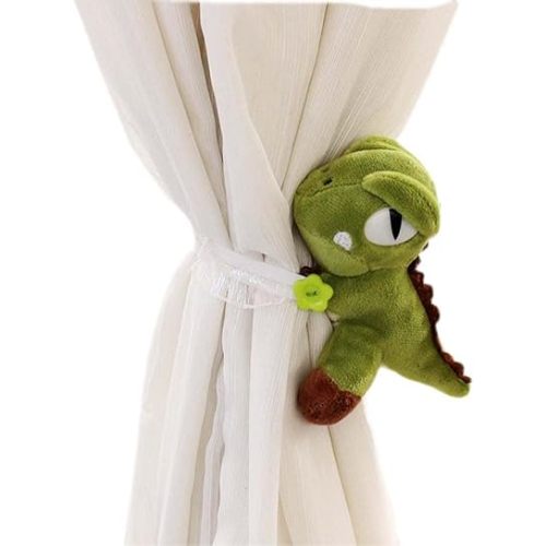 1 Pair Cartoon Dinosaur Curtain Holdbacks Cute Tiebacks Animal Holders Window Accessories for Children Nursery Curtain Decoration (Dinosaur)