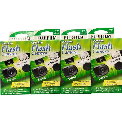 Fujifilm QuickSnap Flash 400 One Time Use 35mm Camera with Flash, 27 Exposures, 4-Pack