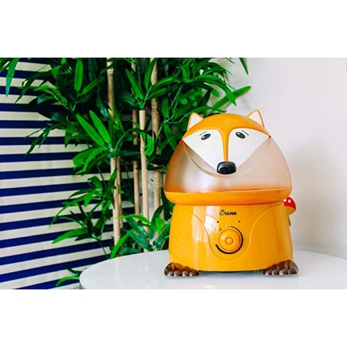 Crane 1 Gallon Animal Cool Mist Ultrasonic Humidifier for Kids' Bedroom and Nursery, Automatic Shut off, Adjustable Output, Fox
