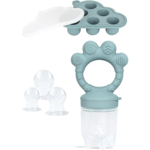 Baby Breastmilk Popsicle Molds & Baby Fruit Food Feeder Pacifier, Silicone Baby Food Freezer Tray Storage Containers, Baby Popsicle Molds Teething for Toddler Teething & Infant Self Feeding
