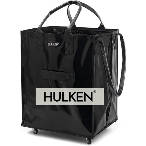 Large, Black - Reusable Grocery Bag On Wheels, Shopping Trolley, Rolling Tote, Zipper Closure, Lightweight, Carries Up to 66 lb & Fits 5 Grocery Bags, Folds Flat, Unbreakable Handles