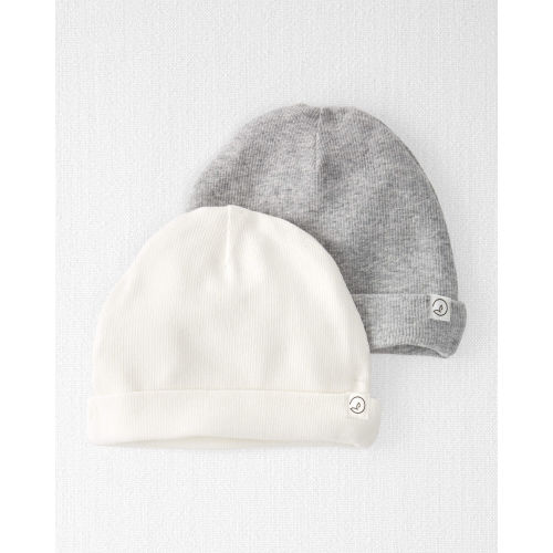 Baby 2-Pack Organic Cotton Rib Caps