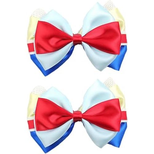 4.5 Inch Toy Hair Bow Clips - 2Pcs Cute Cartoon Creative Birthday Party Dress Up Accessories for Little Kids Girls (Snow White)