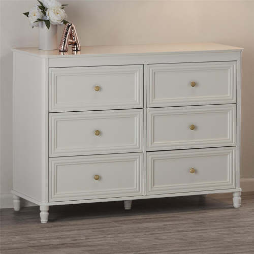 Piper Painted 6 Drawer Dresser with Solid Wood Spindle Feet – RealRooms