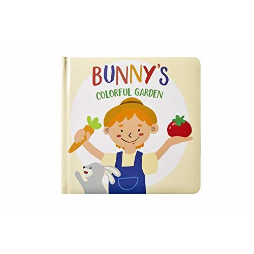 Kate & Milo 'Bunny's Colorful Garden' Board Book for Children, Learn Colors and Food Names, Baby and Toddler Development, Gift for New and Expecting Parents