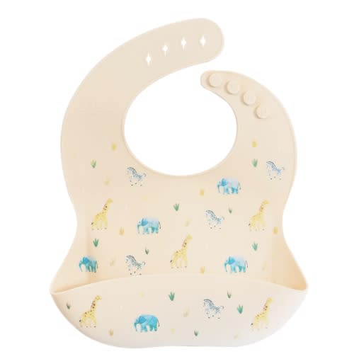 Silicone Bib Safari Warm Cream – Austin Baby Collection