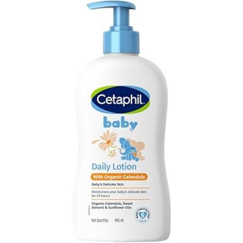 Baby Daily Lotion with Organic Calendula |Vitamin E | Sweet Almond & Sunflower Oils |13.5 Fl. Oz