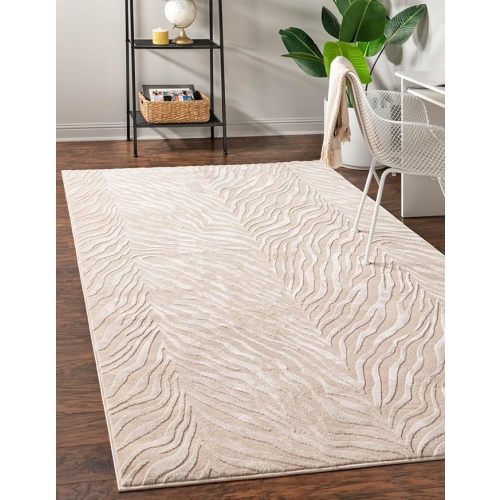 Unique Loom Finsbury Collection Area Rug - Meghan (4' x 6' Rectangle, Ivory Beige)