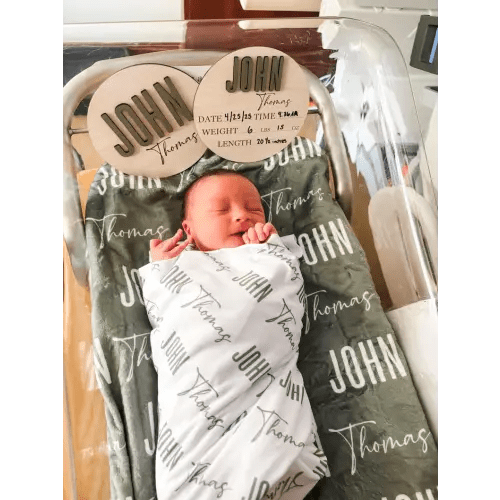 Newborn Name Blanket, baby name swaddle, first and middle name blanket, baby name swaddle, newborn swaddle and blanket, Name Swaddle for Boy