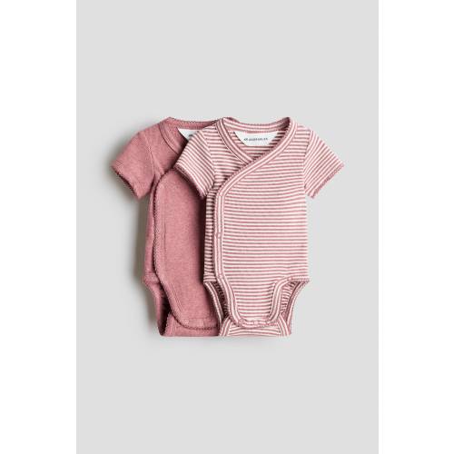 2-PACK RIBBED WRAPOVER BODYSUITS