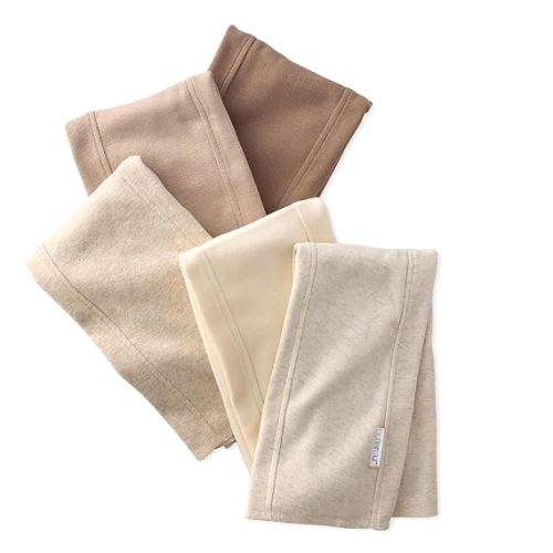 Bailey 5-Pack Burp Cloths 100% Organic Cotton Knit for Newborn & Baby Boys & Girls, Natural, One Size