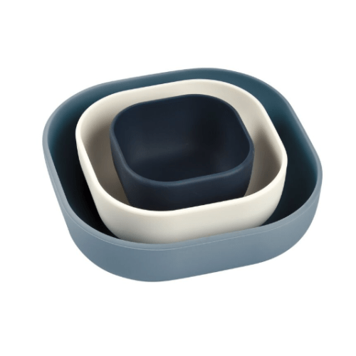 Silicone 3 piece nesting bowl set night blue | BEABA | USA