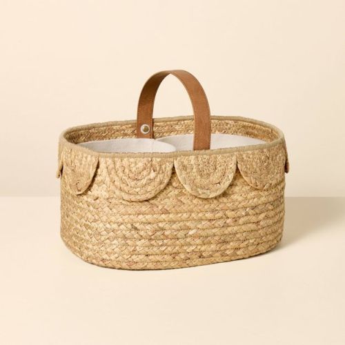 Natural Woven Scalloped Baby Diaper Caddy - Hearth & Hand™ with Magnolia