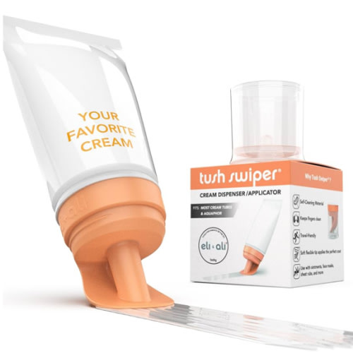 Eli & Ali Tush Swiper - Diaper Rash Cream & Butt Paste Applicator - Universal Fit for Most Diaper Creams | Mess-Free & Hygienic Alternative to Cream Spatula - Carry Less Baby Gear - Orange, 1 Pack