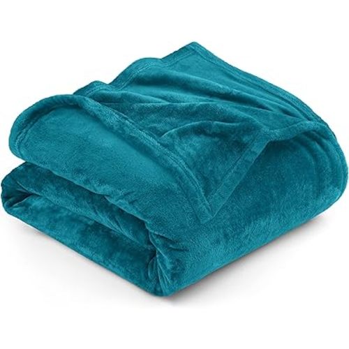 Utopia Bedding Fleece Blanket King Size Turquoise 300GSM Luxury Anti-Static Fuzzy Soft Microfiber Bed Blanket (90x102 Inch)