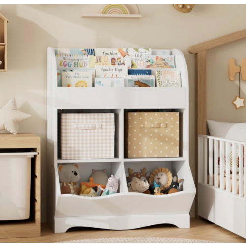 Cube Bookcase with Display Shelf, White