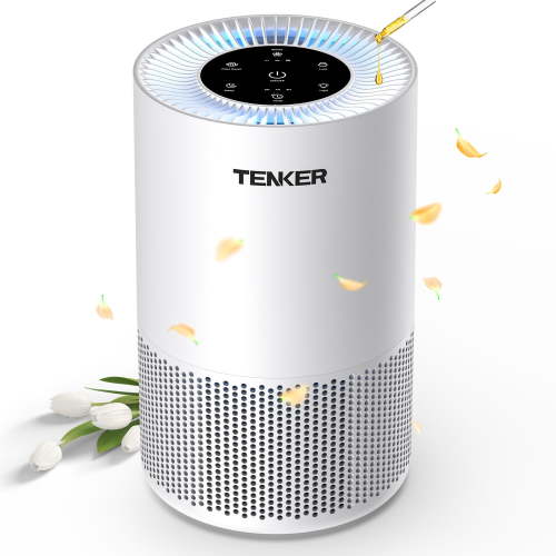 360° Air Intake Air Purifier, H13 HEPA Filter 1300 Sq.Ft Large Room Air Purifier, Ozone-Free Quiet Air Cleaner with Aromatherapy & Child Lock for Home Pet Bedroom