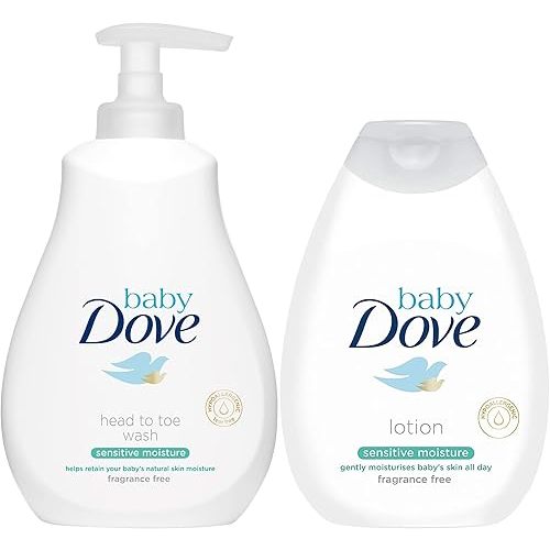 Baby Dove Sensitive Moisture Bundle: Tip to Toe Wash and Lotion, 13 Ounce Each