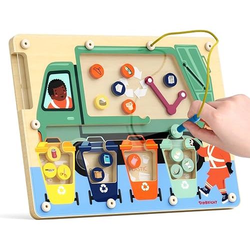 TOP BRIGHT Wooden Magnetic Maze Board
