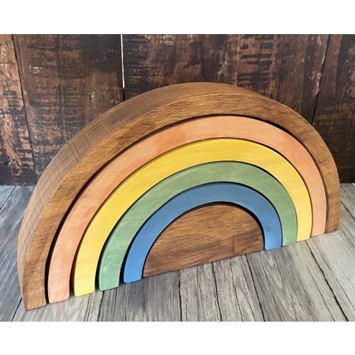 Wood Rainbow Stacker, Stackable Rainbow, Neutral Nursery Decor, Baby Gift