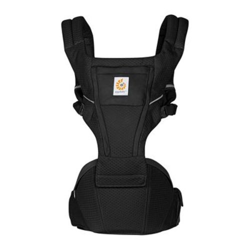 Ergobaby Alta 2-in-1 All Carry Positions Baby Carrier and Hip Seat - Onyx Black: Buckle Closure, Removable Hood, Storage Pockets, Ventilated Fabric