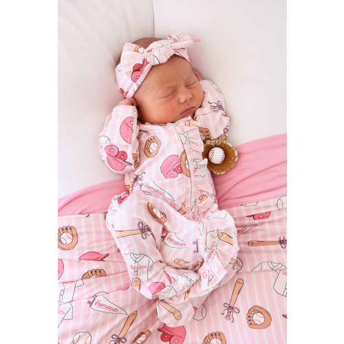 Ballpark Babes Ruffle Zipper Footie