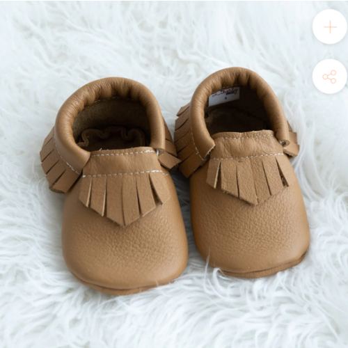Tan Fringe Moccasins
