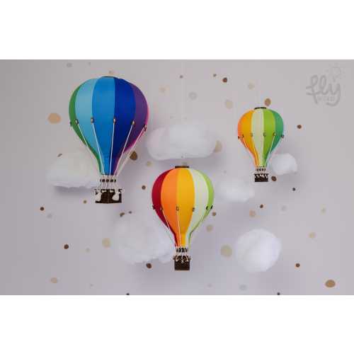 Personalized Multicolor - Rainbow Hot Air Balloon with Custom Letter | Nursery Wall Decor | Baby Shower Gift | First Birthday | Christening