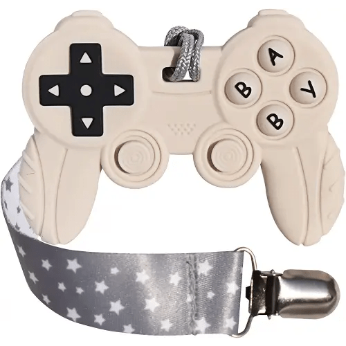 Baby Video Game Controller Teether Toy Funny Baby Teething Toys for Babies Gamer Controller(White