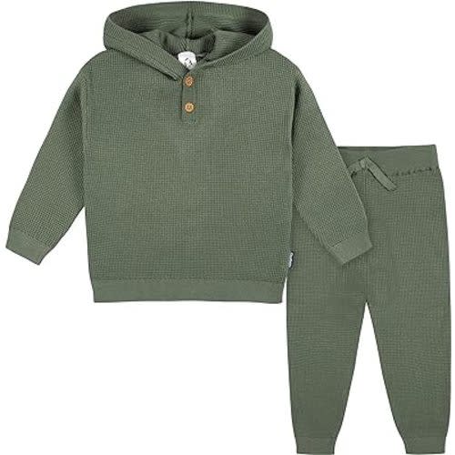 Gerber Baby Boys Toddler Sweater Knit Hooded Top and Pant Set