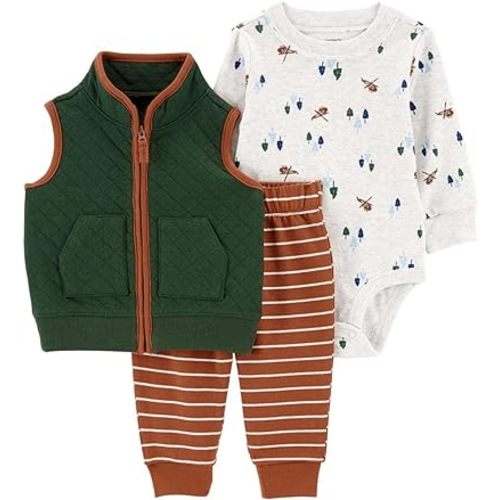 Carter's Baby Boys 3 Piece Little Jacket Set (Polar Bear) - 3 Months - Multi/Outdoors