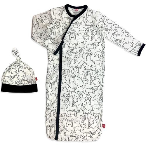 Magnificent Baby Baby Magnetic Modal 2 Piece Gown and Hat Set, NB-3 mos