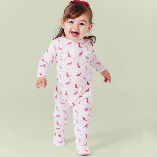 cheetah bonita organic cotton magnetic parent favorite footie – Magnetic Me