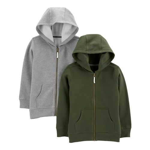 Simple Joys by Carter's Toddlers and Baby Boys' Fleece Full-Zip Hoodies, Pack of 2
